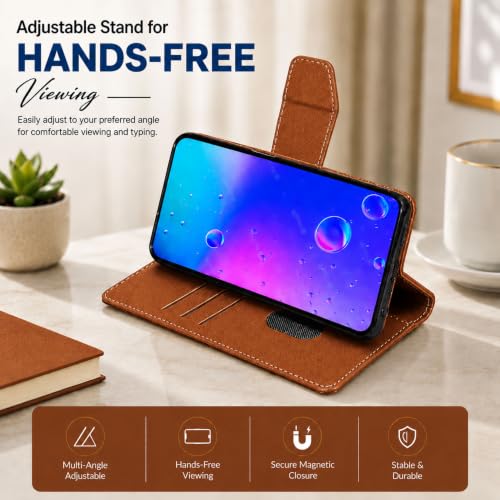 Image of SBMS Flip Cover for Oppo K13 5G Back Cover Case with Magnatic Closure | Inbuilt Stand | Card & Money Pocket (MatTan)