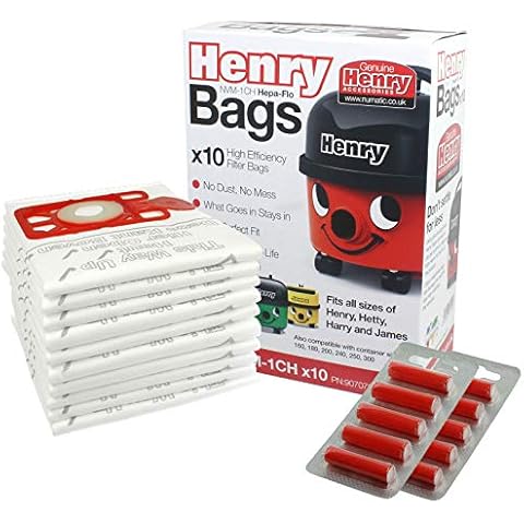 Genuine Numatic Henry HVR200a HVR200 HVC200 Vacuum Cleaner Hepa-FLO SMS Bags (Pack of 10 + 10 Fresheners) Cover
