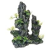 Toolzia Aquarium Large Rocks Ornaments, Fish Tank Rock Thematic Decorations Aquarium Fake Rockery Ornament Accessories With 3 Fake Fish Decorations - Image 6