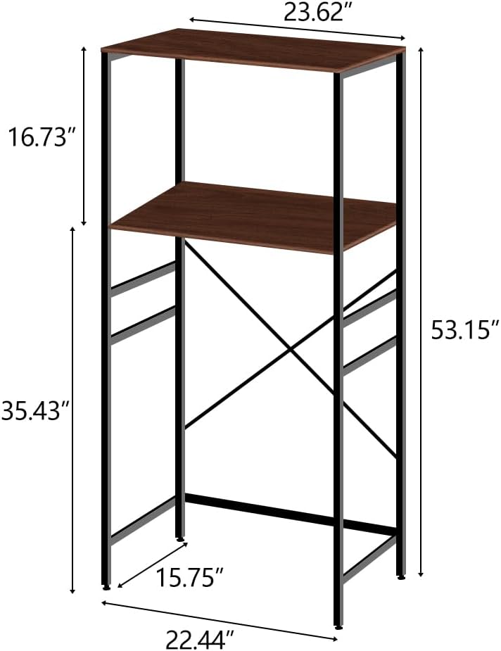Adjustable Microwave Stand for Mini Fridge - Over Refrigerator Shelf Organizer with Storage Rack, Height Adjustable Space Saver for Dorm, Kitchen, Office Use, Brown