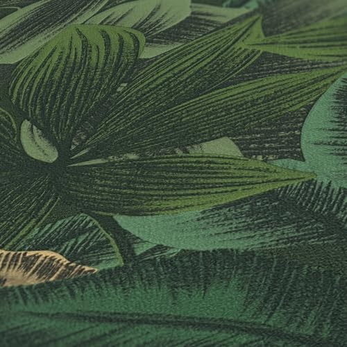 Papier peint non tissé jungle masquant les défauts du mur