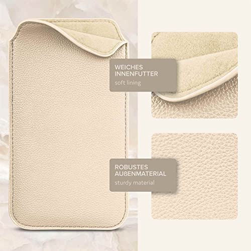 Manchon fin pour iPhone 12 Mini en microfibre premium OneFlow crème