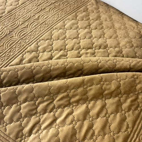 Image of Homerz Premium Petal Charm Sofa Cover | Embossed Floral Pattern | Soft Touch, Anti-Dust & Easy Wash Fabric Cloth, Washable and Durable (Mustard, 3 Seater, Only Seat Cover)