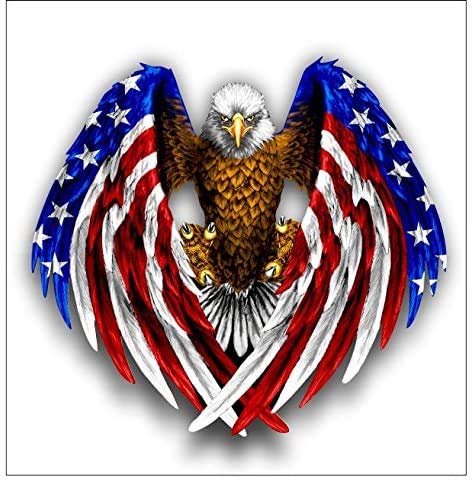 Vinyl Junkie Graphics Bald Eagle American Flag Sticker