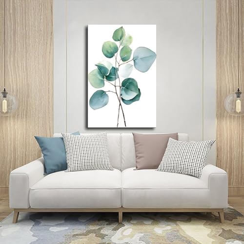 Aquarelle eucalyptus sur toile idee cadeau deco de chambre zen - 5