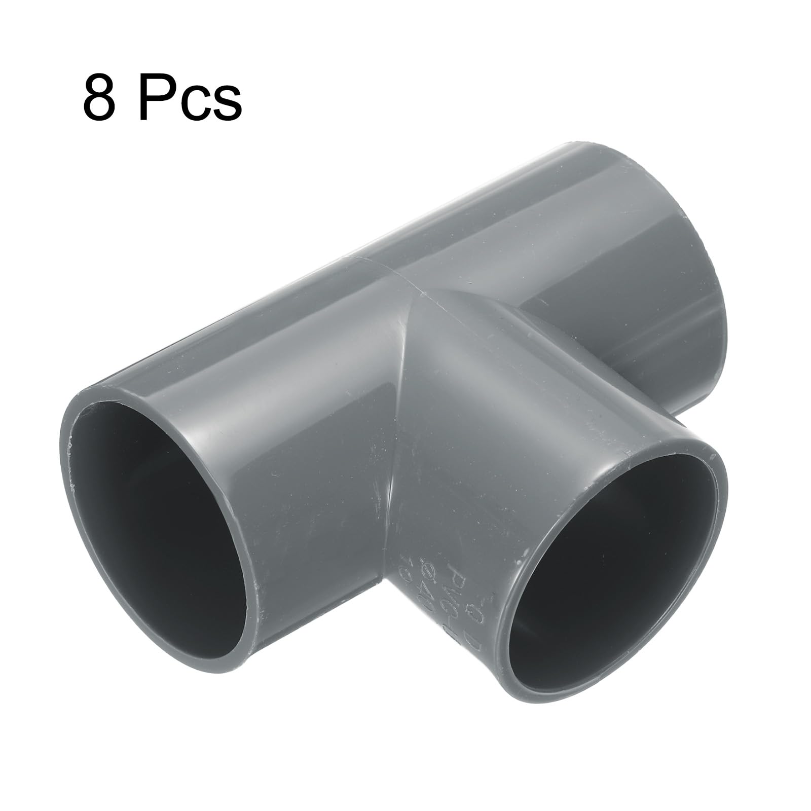 HARFINGTON 8 piezas de conectores en T de PVC de 1-1/2 pulgadas de 3 vías para muebles de grado de construcción, accesorios de codo para alcantarillado, fontanería, desagüe, suministros de agua,
