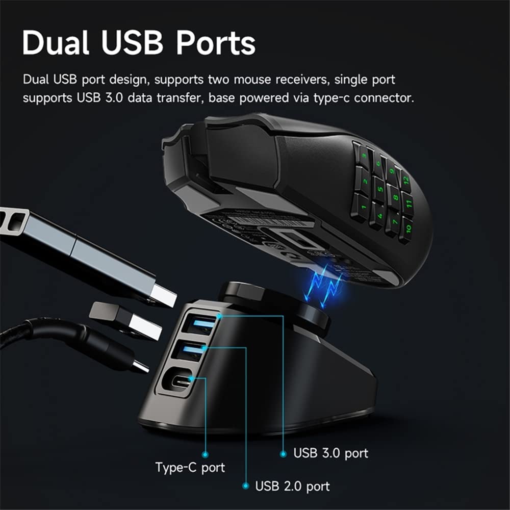 Ładowarka do bezprzewodowej myszy Logitech G Pro X Superlight G502 X, stacja dokująca do Razer DeathAdder V2 Pro dla Naga Pro