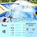 UniWater 2026 Upgrade Solar Fountain Light Show,Adjustable Dual Spray Sprinkle Pool Fountains for Inground Pool Waterfall,Swimming Pool Water Fountains,Pool Sprayer Fountain for Pool Cooling-Grey
