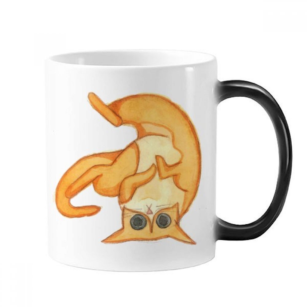 Tasse de chaleur chat orange aquarelle pour embellir vos pauses café