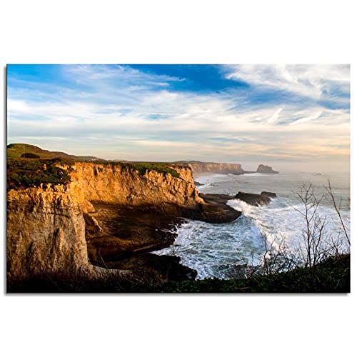 Santa Cruz Beach Ocean California POSTER Canvas Prints Poster Wall Art For Home Office Decorations Unframed 24"x16"