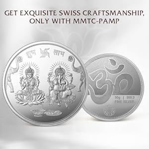 999.9+ Purest Silver Coin, Lakshmi Ganesh 50 Gram Coin 4