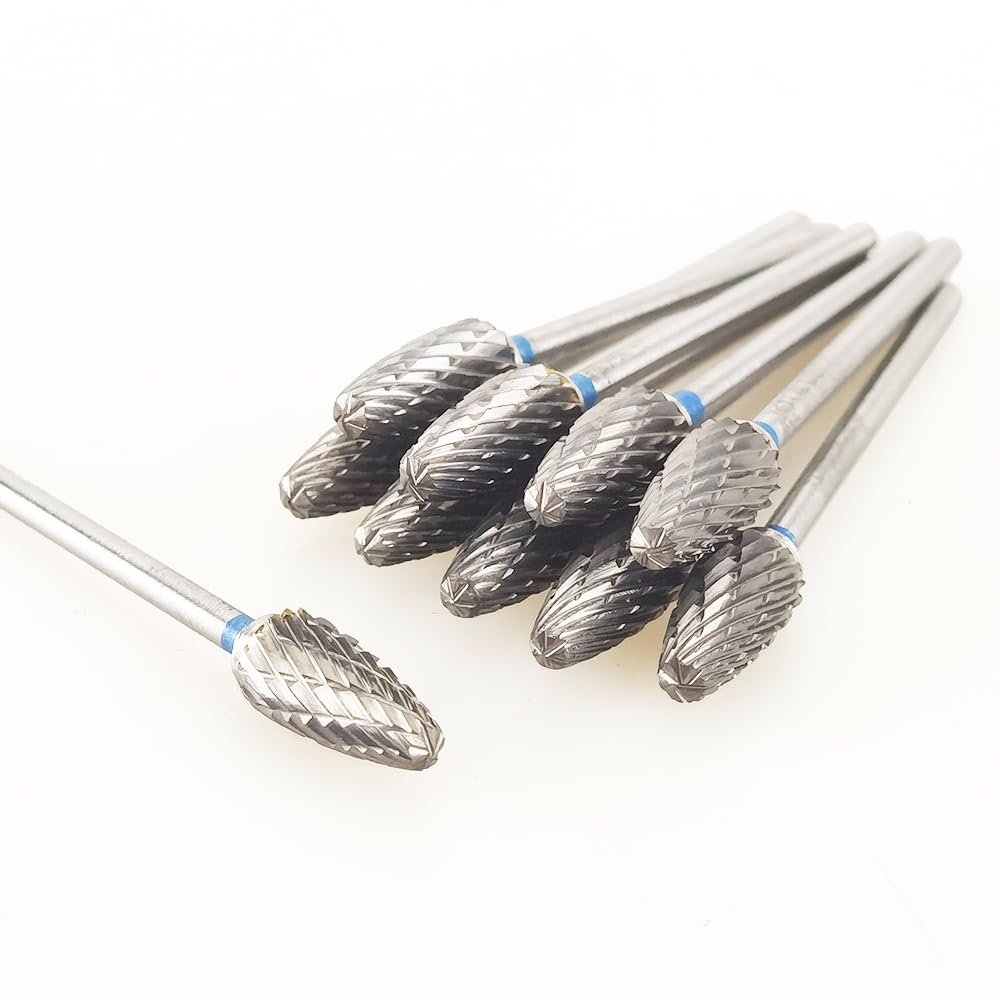 10pcs Cutting Burs Drill Polisher Cutter Tungsten Carbide, 2.35mm HP Shaft Shank Plaster Alloy Acrylic Polishing Cleaning Grinding — Amazon image 3