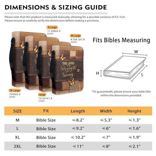 Portable Bible Cover Bag Large Study Bible Carrying Case for Women Men, The Lord Is My Strength And My Song, Bible Bag Organizer with Handle & Zipper 2XL 6