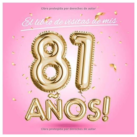 El libro de visitas de mis 81 años: Decoración rosa para el 81 cumpleaños – Regalos originales para mujer - 81 años - Edición Globos Oro Rosa - Libro ... para felicitaciones y fotos de los invitados