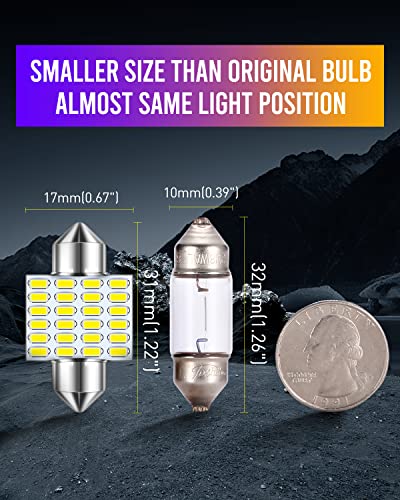 Luyed LY-10175 De3175 Led Bulbs Xenon White Canbus Error Free 1.25 Inches De3021 De3022 3175 Led Bulbs For Interior Map Dome Lights And License Plate Lights,Pack Of 2 thumb #3