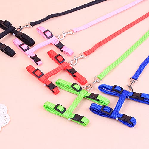 Image of 2 Pcs Adjustable Bunny Rabbit Harness with Leash, Cat, Hamster, Red and Blue, Size 18-26cm (neck), 20-35cm (bust), Playful /Whimsical Style, Multi-species Fitting