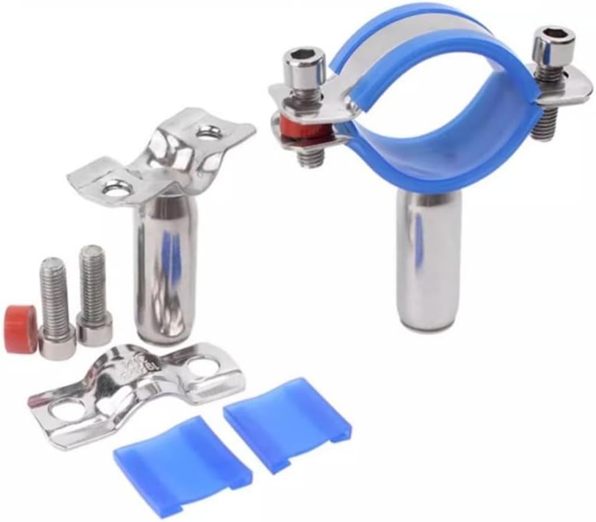 1PC Threaded Pipe Bracket - 304 Stainless Steel 8-219mm Adjustable Support for PVC/Pipes,ID 129 With glue