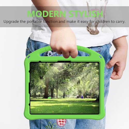 Étui de protection iPad Air 13 M2 vert anti-chute avec support béquille