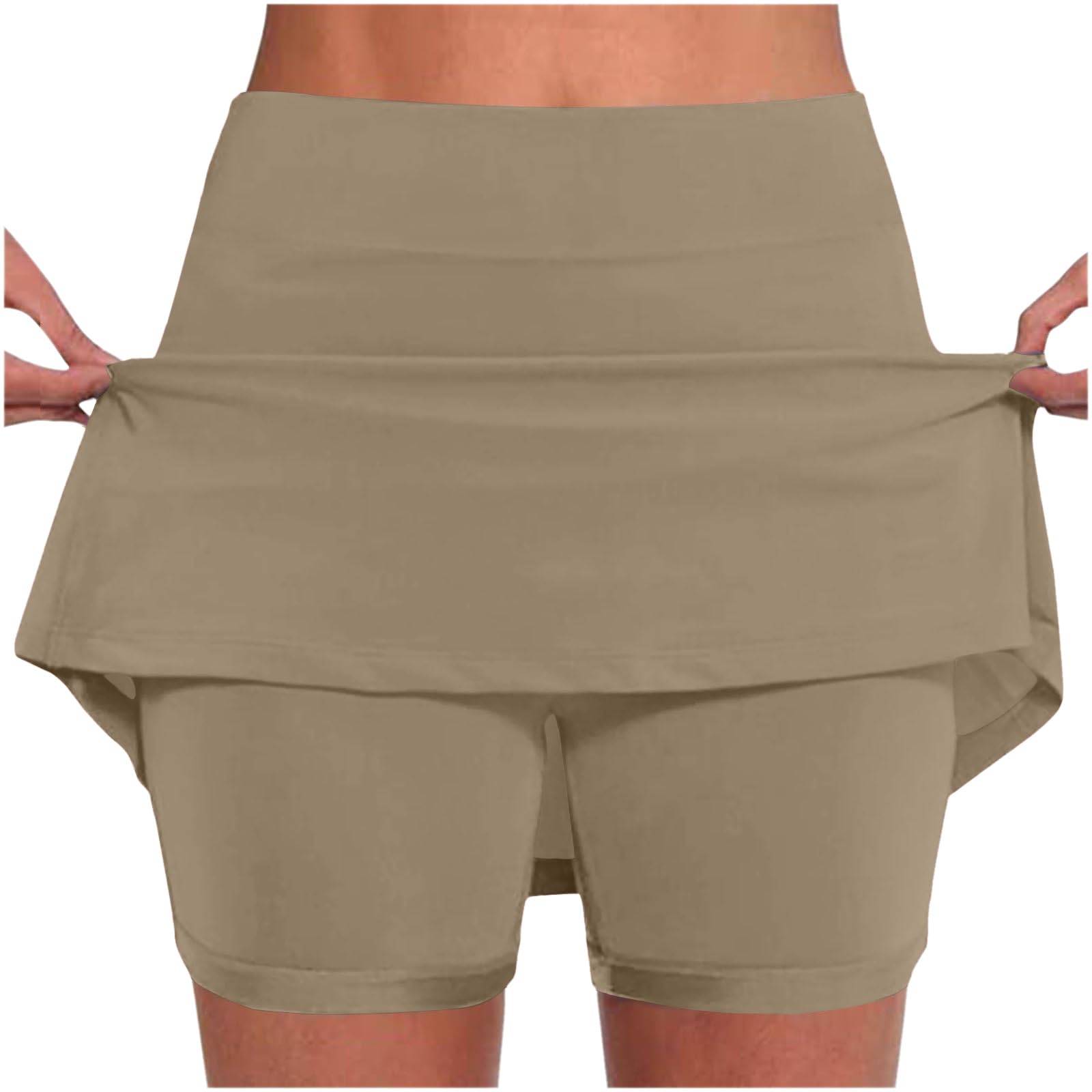 Skorts for Women Plus Size Tummy Control Legging with Skirts Casual High Waist Mini Skirts Athletic Tennis Short — view 25