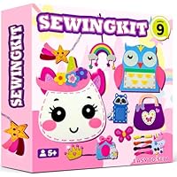 powerful xishan Sewing Kit for Kids, Unicorn 9 Thick Easy DIY Projects Sewing Kits, Beginners Girls Arts & Crafts for Ages 5-8, Instructions & Felt, Birthday Gifts, Enlightenment