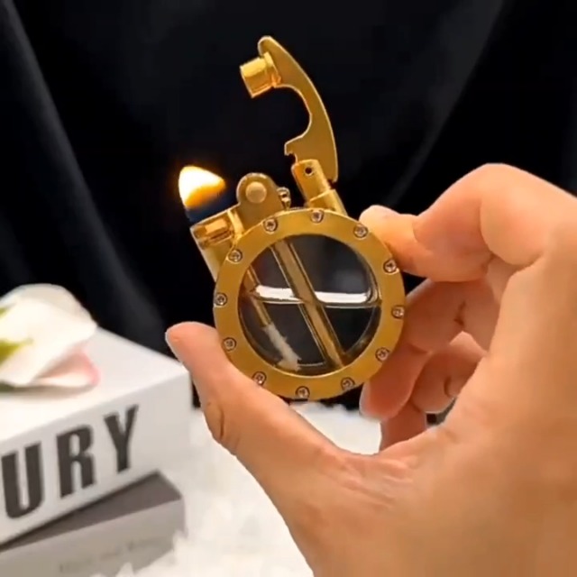 Encendedor Kerosene Retro Transparente Metálico miniatura 7