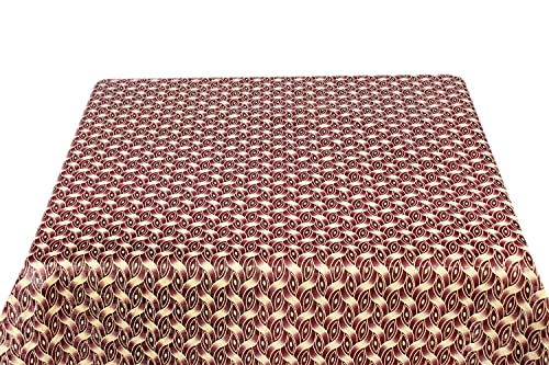 Image of The Furnishing Tree Waterproof Square Shaped 4 Seater Printed Dining Table Cover Size 60x60 inches with White Border Lace
