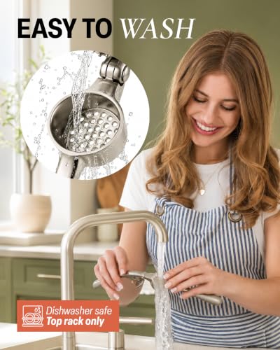 Image of Zulay Kitchen Premium Garlic Press Set - Rust Proof Professional Garlic Mincer Tool - Easy-Squeeze, Easy-Clean with Soft, Ergonomic Handle - Silicone Garlic Peeler & Brush (Silver)