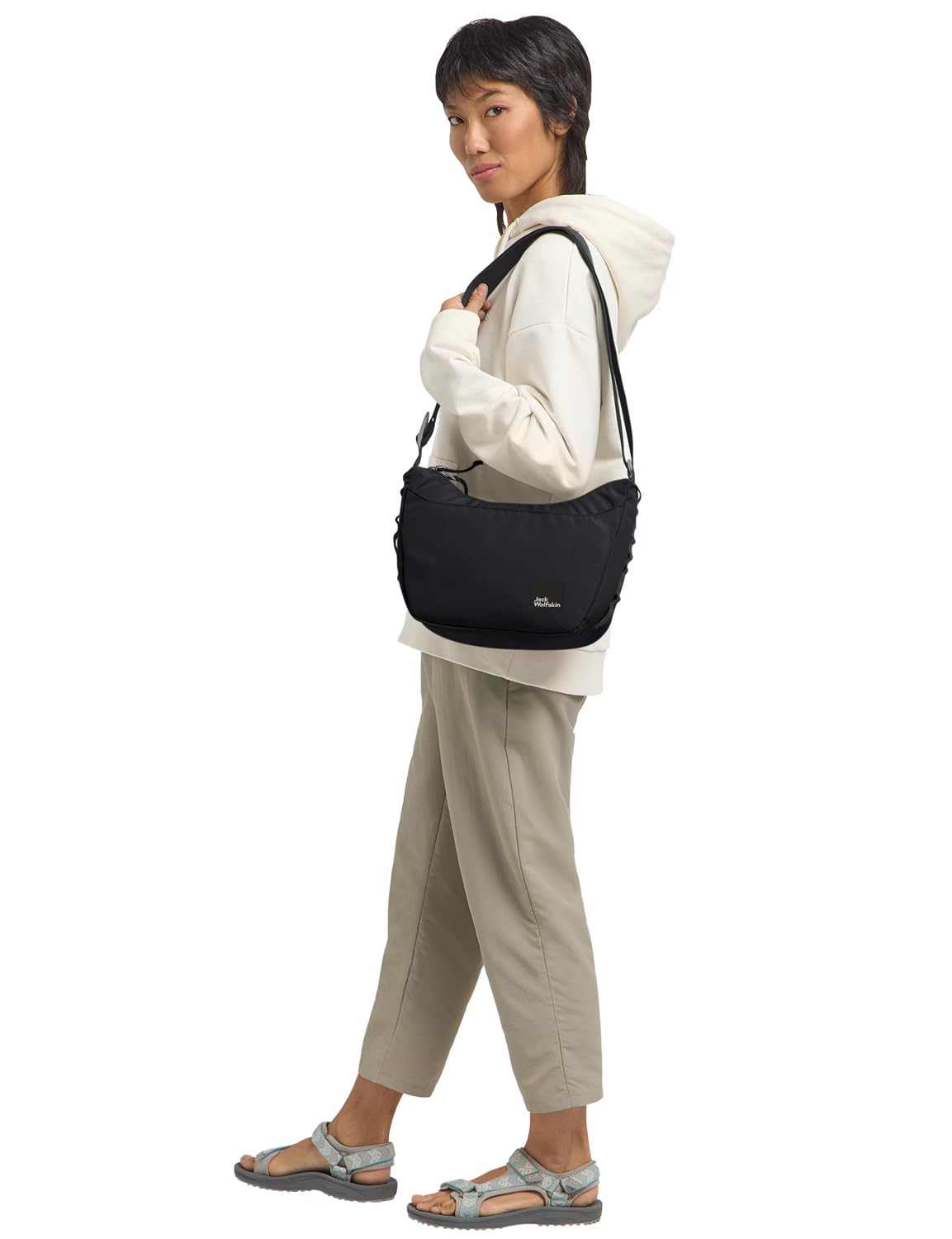 Jack Wolfskin Damska torba na ramię, czarna, czarny