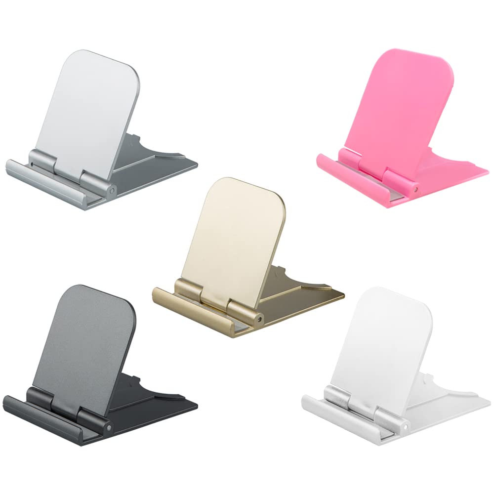 5 Pcs Foldable Cell Phone Stands, AIFUDA Portable Phone Holder Universal Cellphone Desktop Cradle for Tablets, Reader, Mini iPad, Smartphone