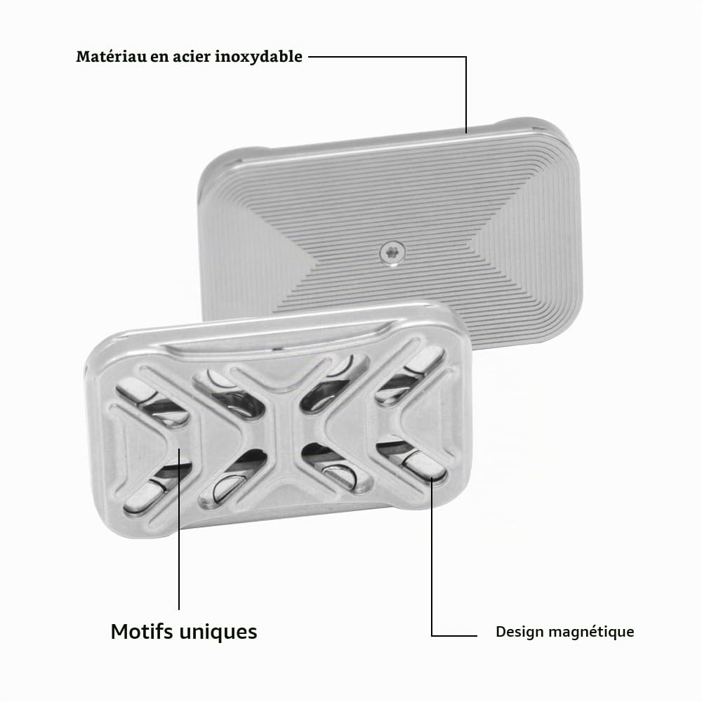 Fidget Slider Metal Toy,Metal Fidget Slider Jouet Magnétique à Glissière,Jouets à glissière magnétique pour Le Bout des Doigts,ADHD Autisme Sensory Toys,Anxiété Stress Relief Toys