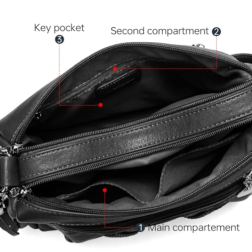 Image of Womens Purses and Handbags Ladies Pocketbooks Soft Leather Crossbody Bags for Women Multi-Pocket Shoulder Bag