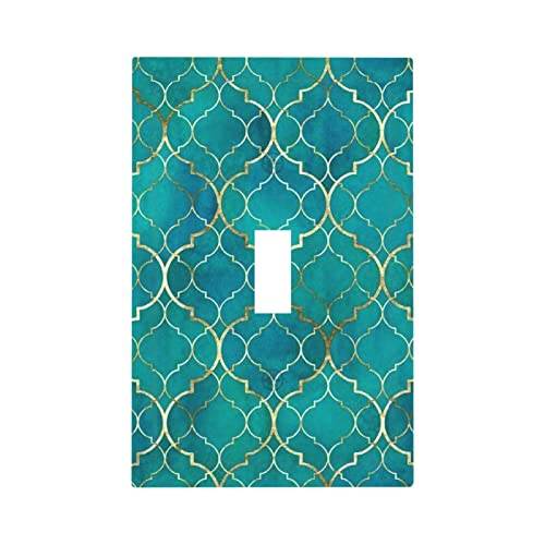 Moroccan Tiles 1 Gang Single Toggle Light Switch Plate Cover Decorative Morden Wall Plate Electrical Switchplate For Bathroom Kitchen Living Room Home Decor #TOP11