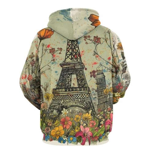 Sweat à capuche Tour Eiffel contre les pulls rêches, le sweatshirt pullover fluide taille S - 4