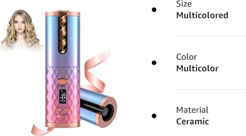 Miniatura 8 de Rizador automático de cabello, rizador de cabello para peinar el cabello, rizador giratorio con 6 temperaturas y temporizadores, apagado automático,