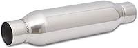 Vibrant Performance 1793 Bottle Style Resonator - T304 Stainless Steel True Straight-Through Exhaust Noise Dampener