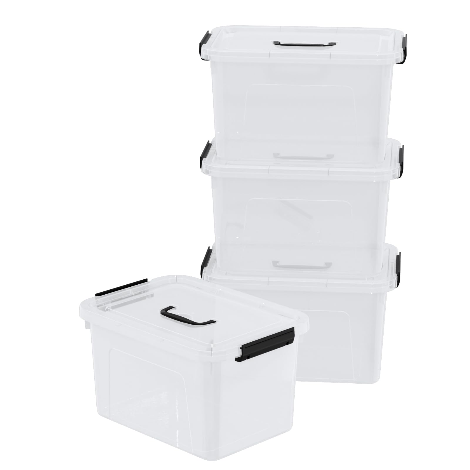 Amazon.com: Parlynies 4-Pack 10 L Plastic Latching Box with Handle