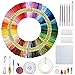 Produktbild STARTOGOO Stickerei Kreuzstich Starter kit, 215 pcs Kreuzstich Tool Kit Einschließlich 100 Farbfäden, 5 Bambus Stickrahmen 3 Stoff Bestickt mit Tools Zubehör für Kreuzstich Stricken LA27