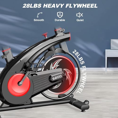 Image of Exercise Bike,Stationary Bikes for Home - Adjustable Workout Bike, Professional Exercise Bikes for Home, Efficient Workout Bike with Smartphone Mount & Digital Pulse Display