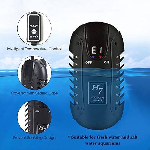 MQ Mini Aquarium Heater 50W Betta Fish Tank Heater with Digital LED Display and External Thermostat Controller, for Fish Tank 6-10 Gallon - Thumbnail 4