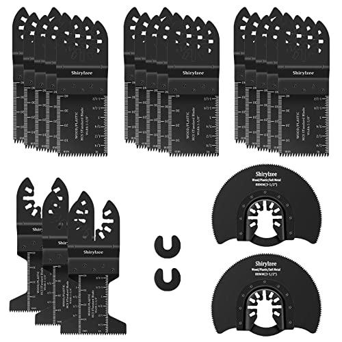 20PCS Oscillating Tool Blades Universal Wood Metal Oscillating Multitool Blades Tool Kits Compatible with Fein Multimaster, Bosch, Dremel, Ryobi, and More for Wood and Metal