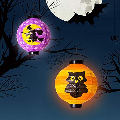 Joyin 8 Halloween Decorations Paper Lanterns With Led Light For Halloween Party Supplies Halloween Party Favor (12.5-Inch Tall Include Hanging Hook)(Batteries Not Included) #TOP3