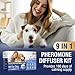 Dog Pheromones Calming Diffuser Kit Appeasing Pheromone Diffuser to Calm (3 Plug in+ 6 Pack 48ml Refill) for Anxiety Relieve Relief Reduce Aggression Fighting Barking Stress 180 Day Supply (Tasteless)