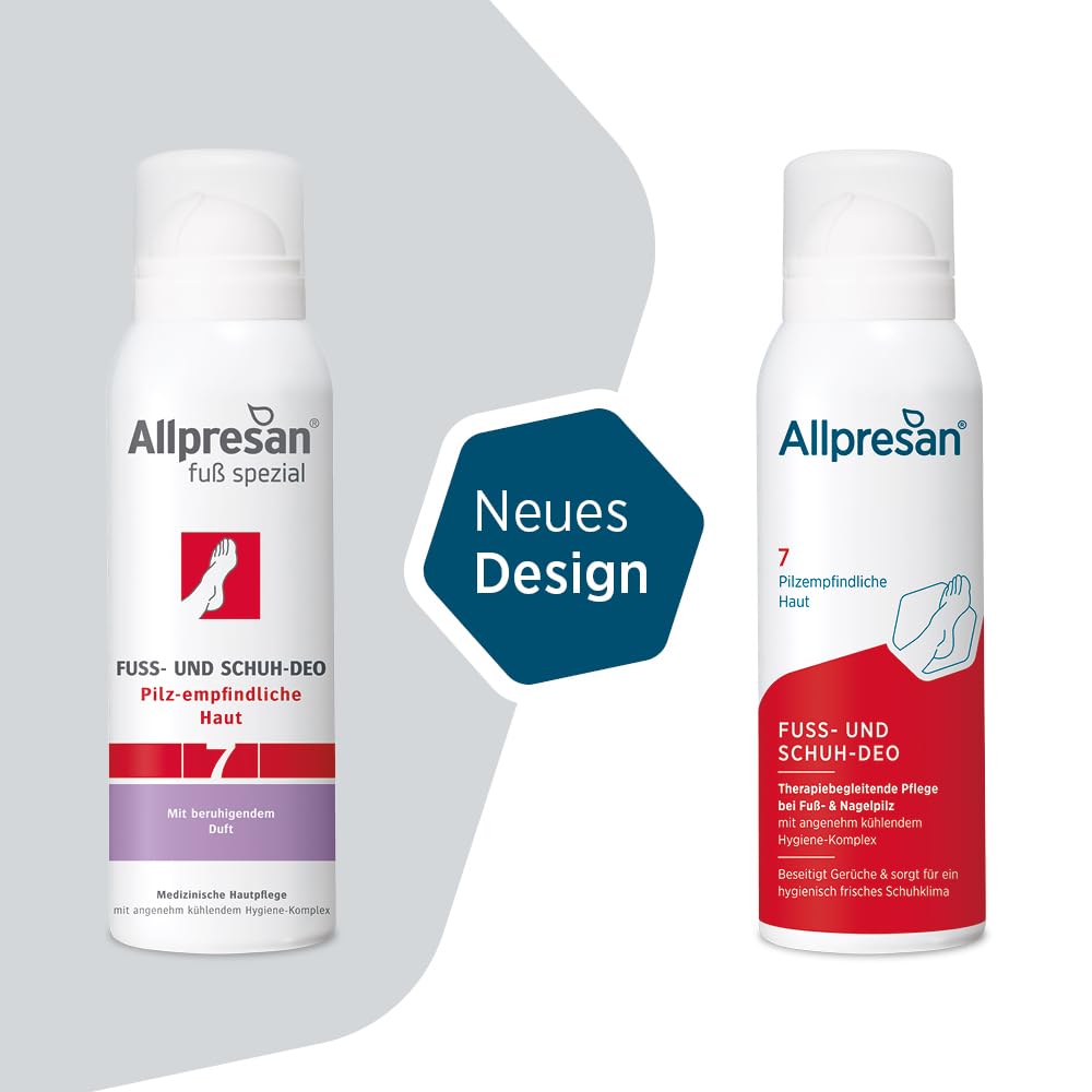 Allpresan Desodorante para pies y zapatos para pieles sensibles a hongos, n.º 7, 125 ml
