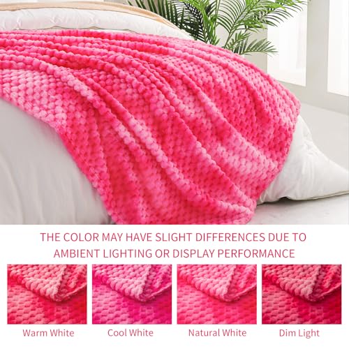 Image of Exclusivo Mezcla 3D Fleece Twin Size Blanket for Bed, Tie-dye Pink | Extra Soft Fuzzy Plush Lightweight Bed Blankets, Cozy Fluffy Decorative Blankets for All Seasons, 90x66 Inches