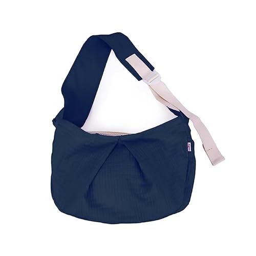 Ferret Sling Carrier - Pet Carrying Bag with Adjustable Strap Hands Free Shoulder Bag Crossbody Travel Slings Soft Small Animal Bonding Pouch Front Backpack for Ferret Rabbit Puppy Kitten (Dark Blue) - Dark Blue