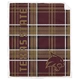 Proformance Home NCAA Texas State Bobcats Playmaker Plaid Ultra Cozy Sherpa Throw