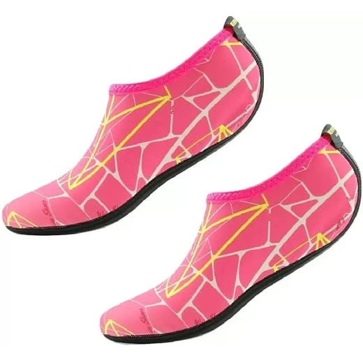 Nasmodo Barefoot Skin Water Shoes Socks, Men Women Quick Dry Water Sport Shoes, Unisex Aqua Shoes for Swim Yoga Beach Running Snorkeling Swimming Surf Scuba Diving (Pink, x_l)