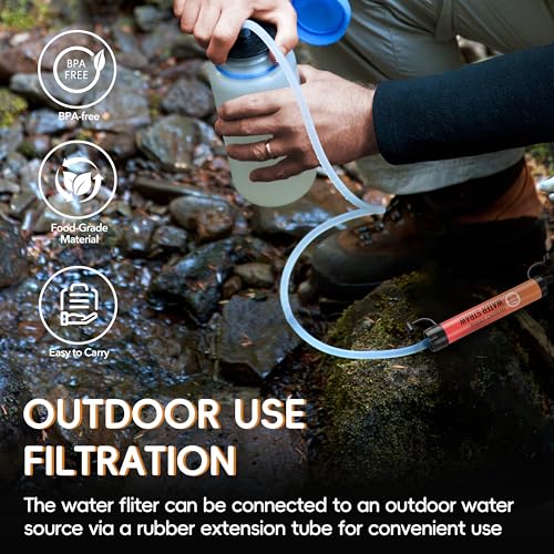 Image of Water Filter Straw 20 Pack - Outdoor Camping & Hiking Survival Gear Kit for Family Use, Ultra-Light Personal Filter Straws for Backpacking,Camping, Bug-Out Bags and Emergency Preparedness