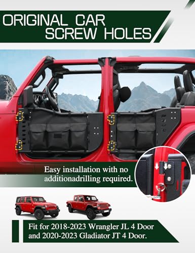 Image of Tube Half Doors Off Road Tubular Summer Doors Fit for Jeep Wrangler JL Unlimited | Gladiator JT 2018~2026 4-Door (excludeJK&2Door Models)| Front & Rear Doors 4PCS |Door storage bag
