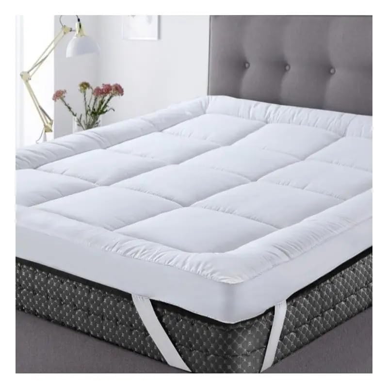 Mattress Topper Super King Size - 1200GSM Filling 10cm Extra Thick Soft & Bouncy Mattresse...